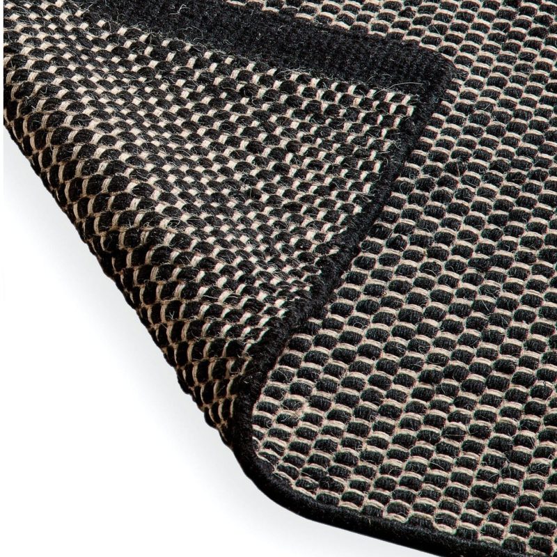 Atcham Black Pebble Wool with Cotton Rug - 120 x 170cm