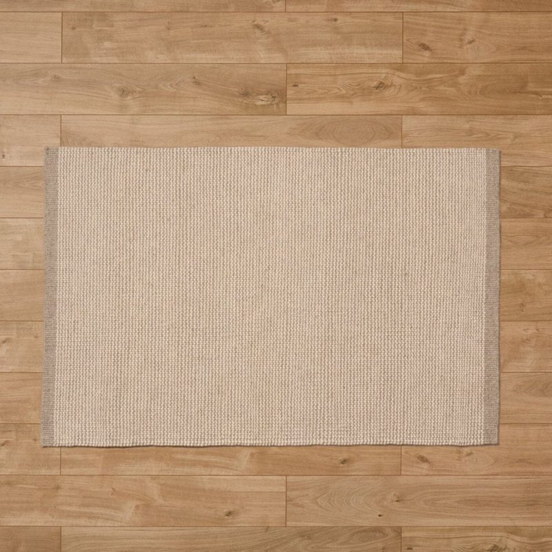 Cotham Clay & Natural Striped Wool with Cotton Rug - 160 x 230cm