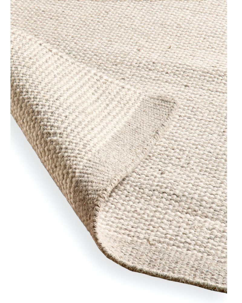 Cotham Clay & Natural Striped Wool with Cotton Rug - 160 x 230cm