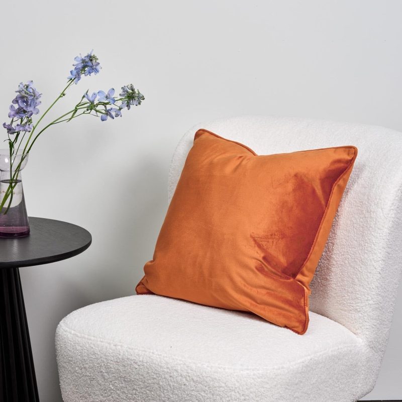Alford 45x45cm Velvet Cushion Cover - Burnt Orange