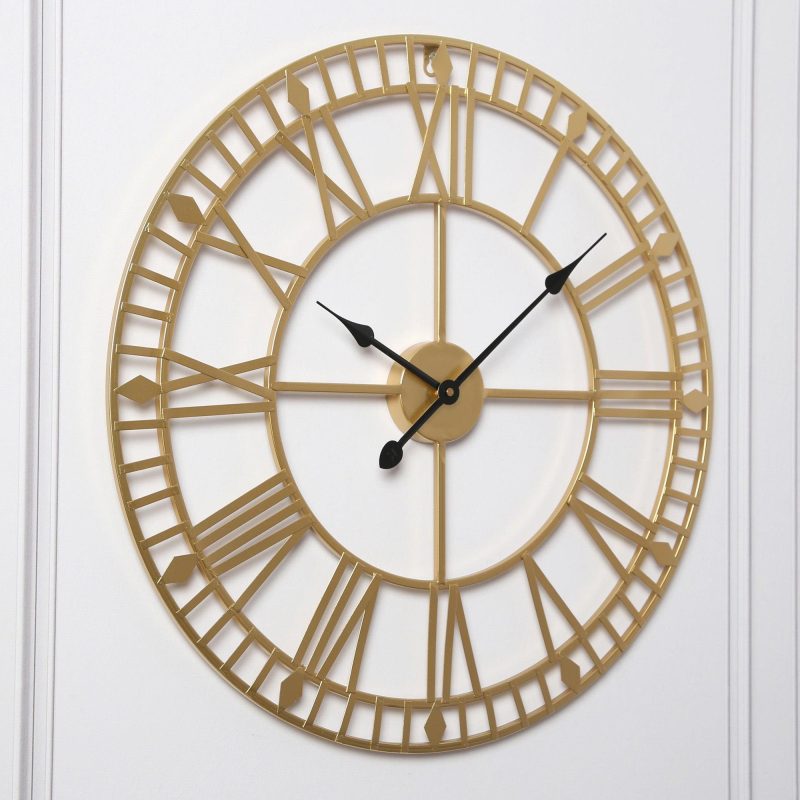 Riseley Skeleton Wall Clock - Gold