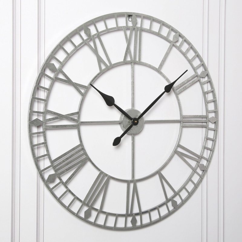 Riseley Skeleton Wall Clock - Silver